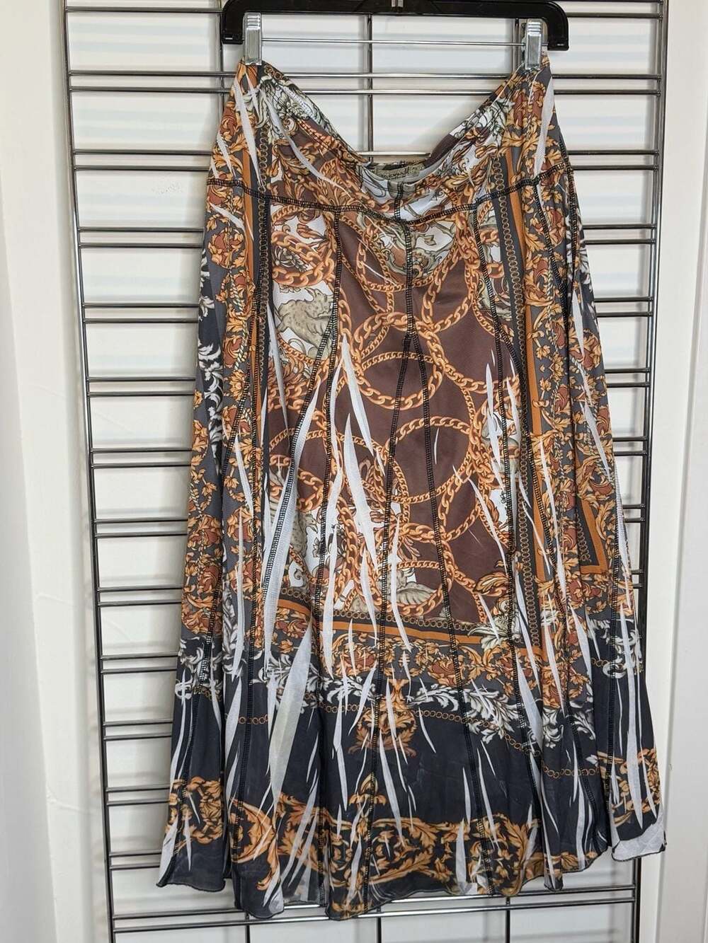One World Live and Let Live Chain Print Maxi Skirt